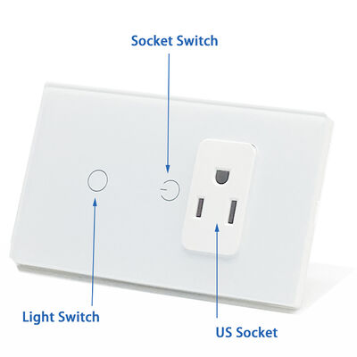 ETL/FCC Certified WiFi Smart Wall Socket with 10A Max Current and Durable ABS & PC Material